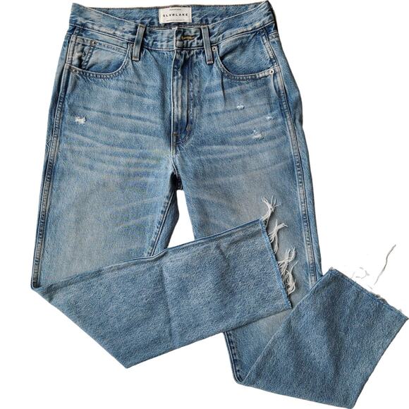 SLVERLAKE Hero Last Goodbye High Waist Ankle Blue Jeans Raw Hem Womens Size 27 - Picture 3 of 14